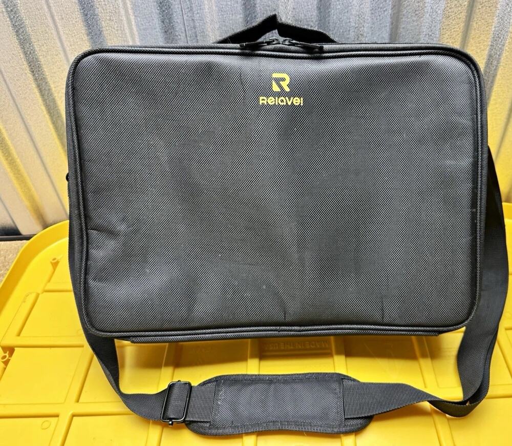 Relavel Black Polyester Padded Laptop Messenger Bag 15 in Universal Compatible